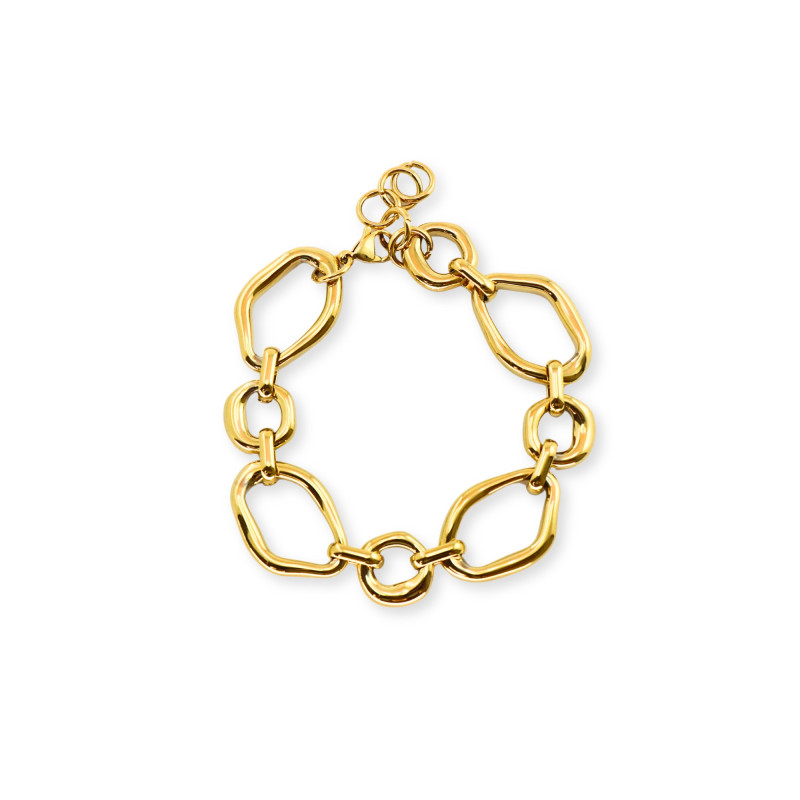 Bracelet maille géométrique acier doré