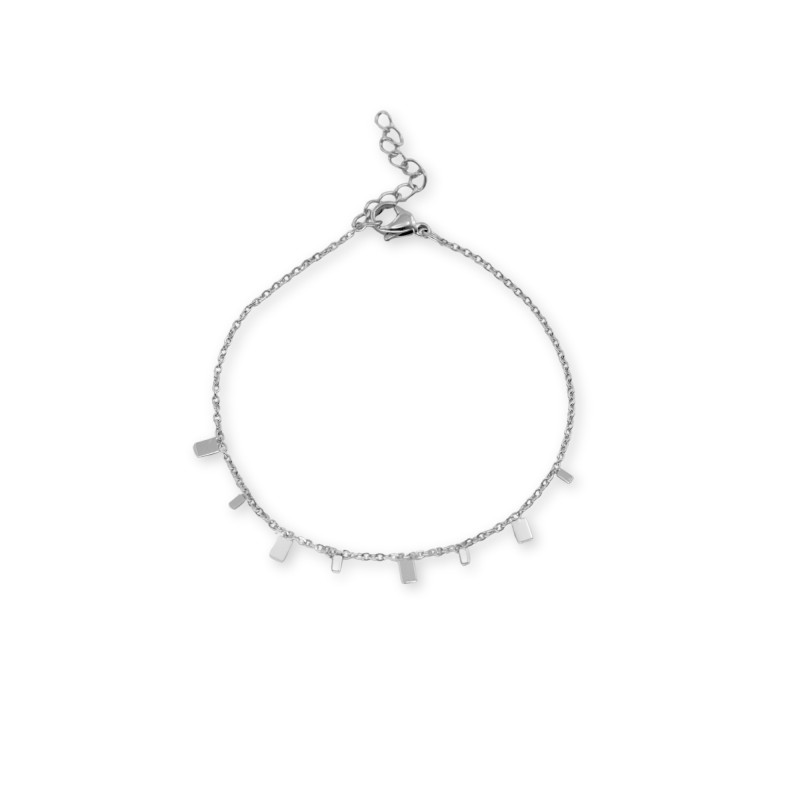 Bracelet pampilles rectangle acier