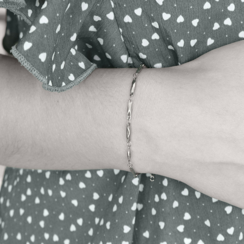 Bracelet maille facette rectangulaire acier inox