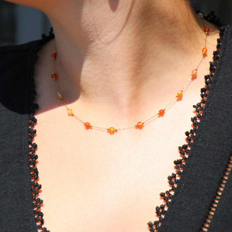 Collier de pierres fines fabriqué en France