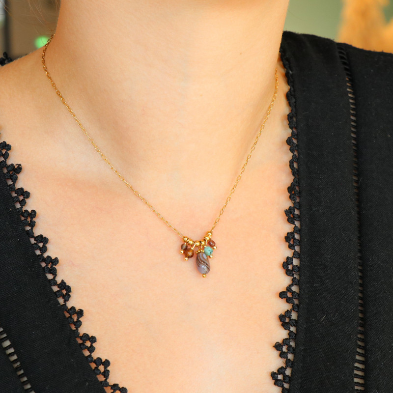 Collier de pierres fines fabriqué en France