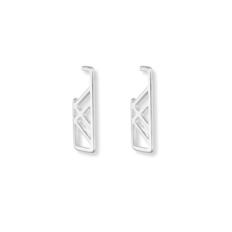 Créoles rectangle design - Argent 925