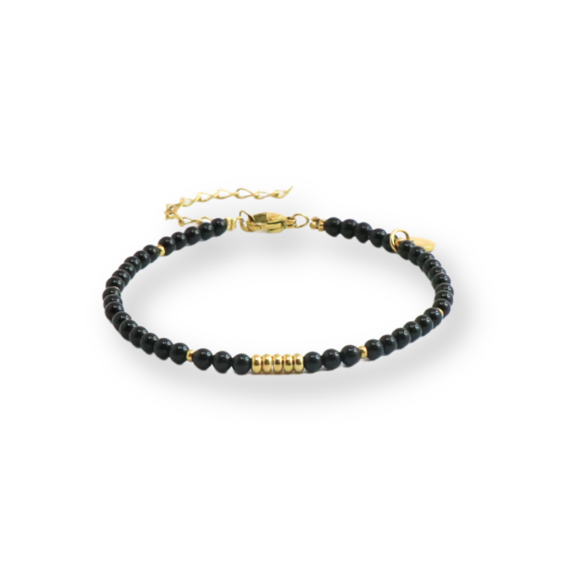 Bracelet minimaliste perles noires