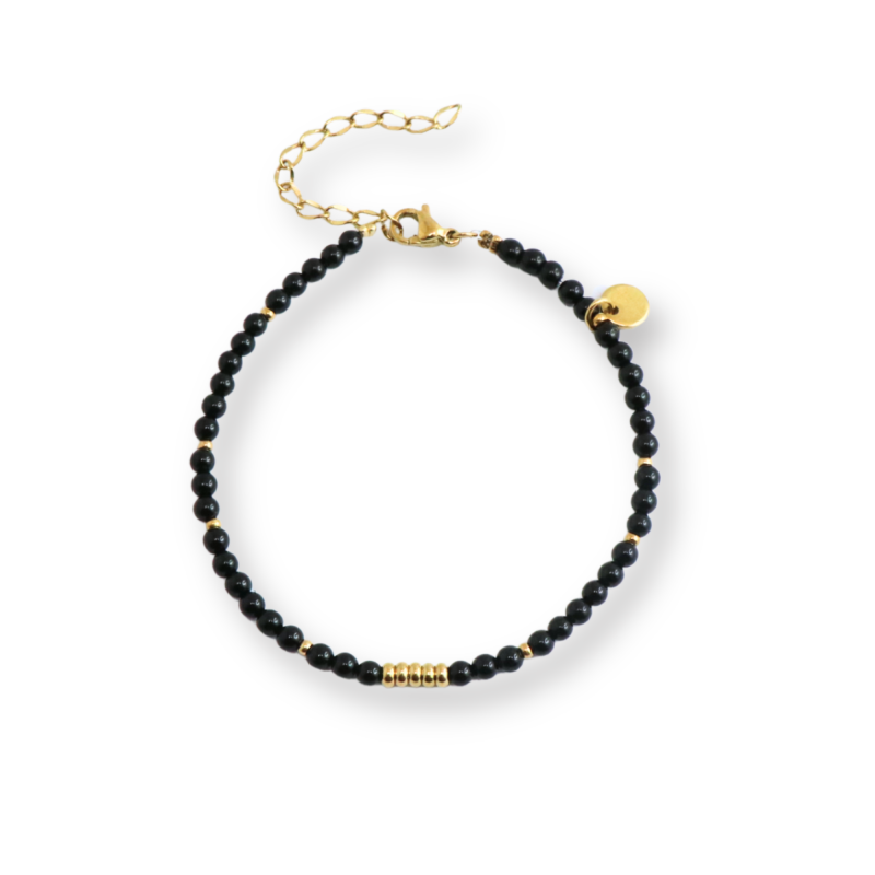 Bracelet minimaliste perles noires