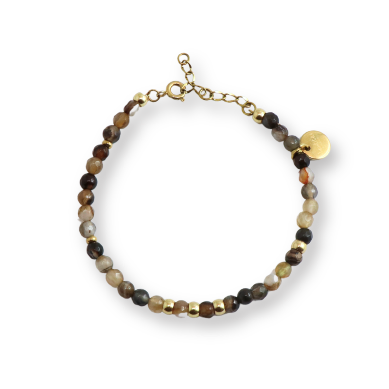Bracelet perles agates marron