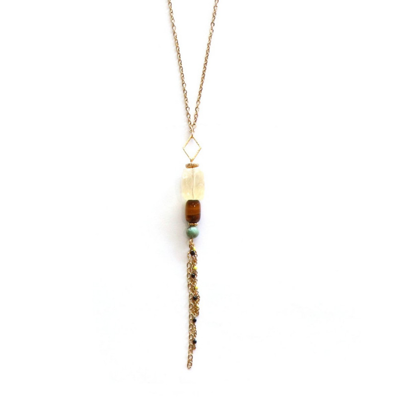 Pendentif long citrine