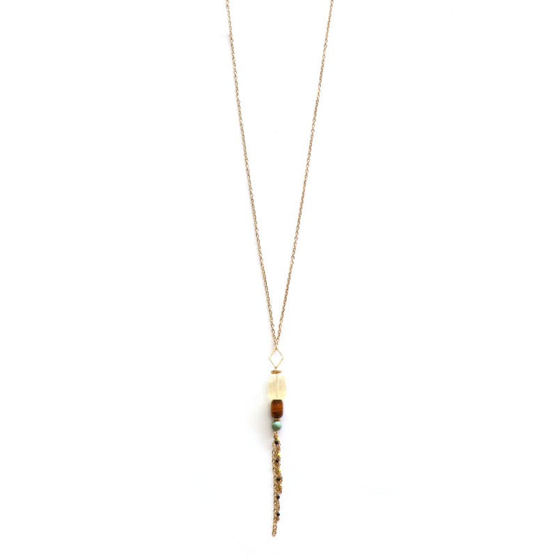 Pendentif long citrine