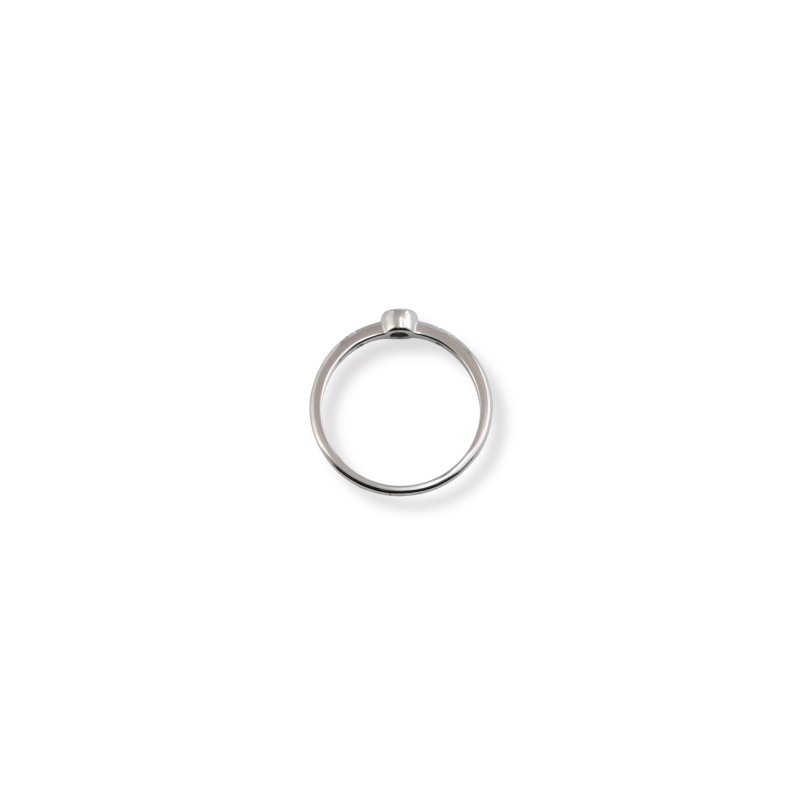 Bague fine oxydes vert - Argent