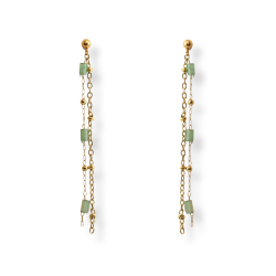 Boucles d'oreilles chaînes pendantes aventurine