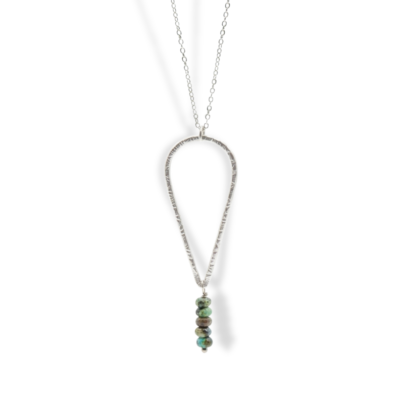 Pendentif long turquoise africaine