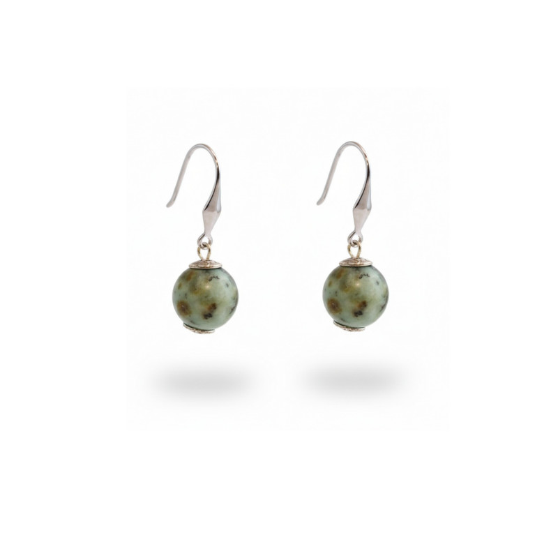 Boucles d'oreilles sphères turquoise africaine