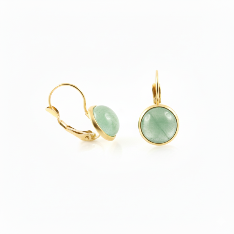Boucles dormeuses aventurine