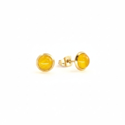 Puces agate jaune acier doré