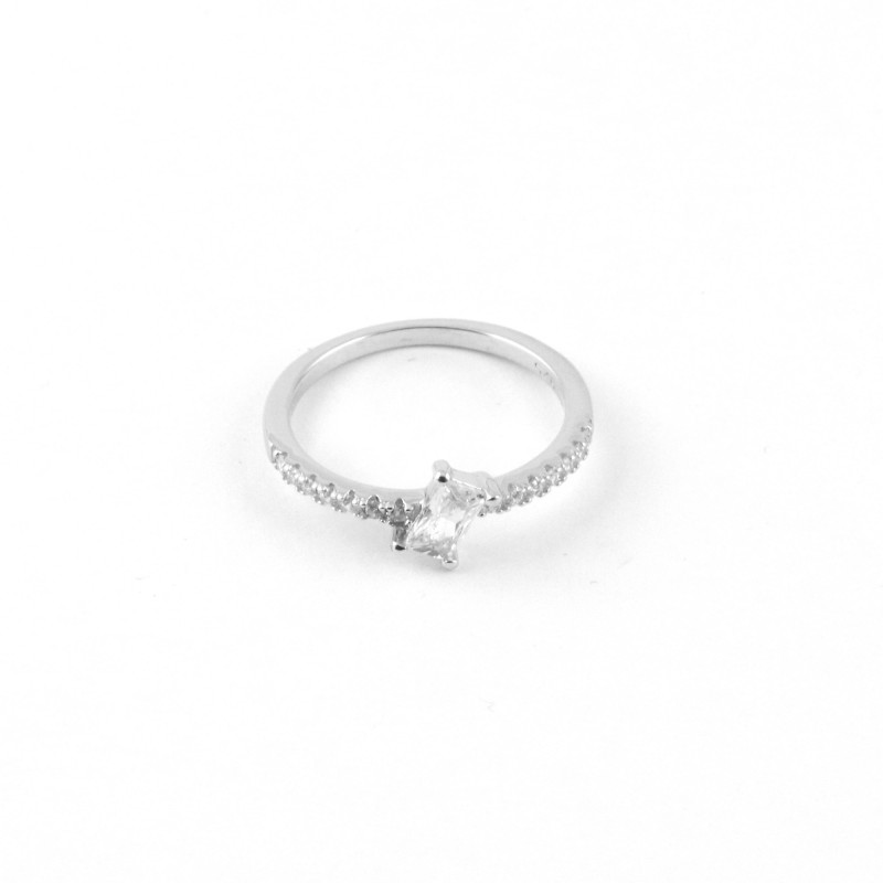 Bague Arg 925 Rh et Oz rectangle biais