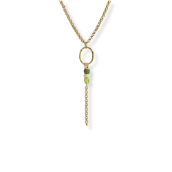 copy of Collier péridot, jaspe et jade - acier doré