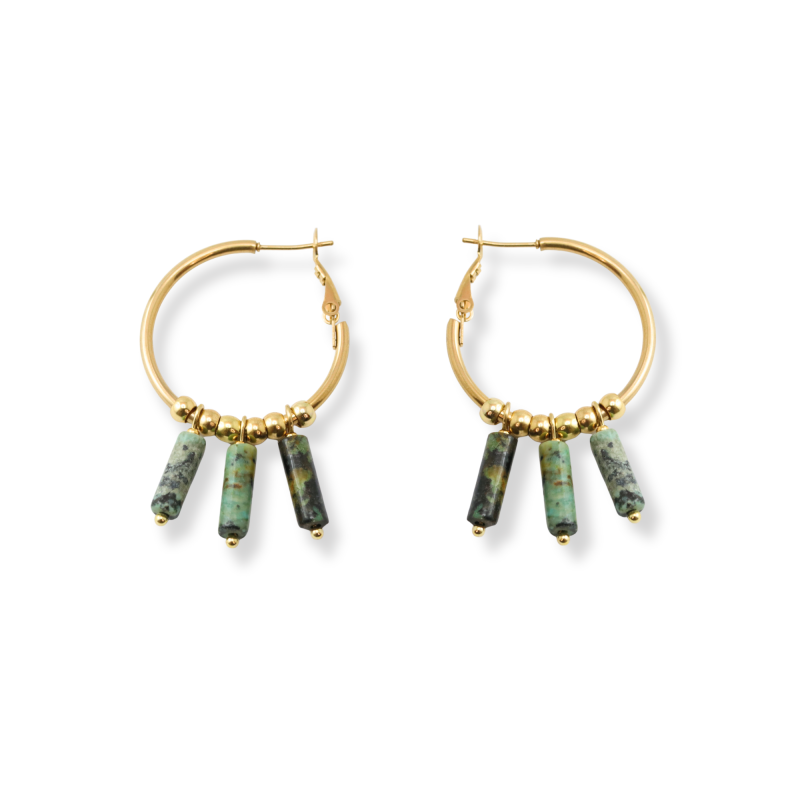 Créoles tubes turquoise africaine