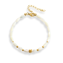 copy of copy of copy of Bracelet carré cornaline, grenat - acier doré