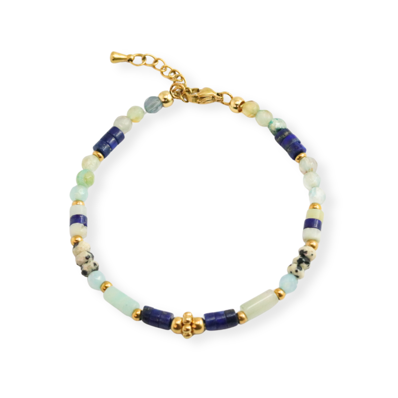 Bracelet matières naturelles bleus