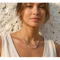 copy of Collier motif émaillé rosé - acier doré