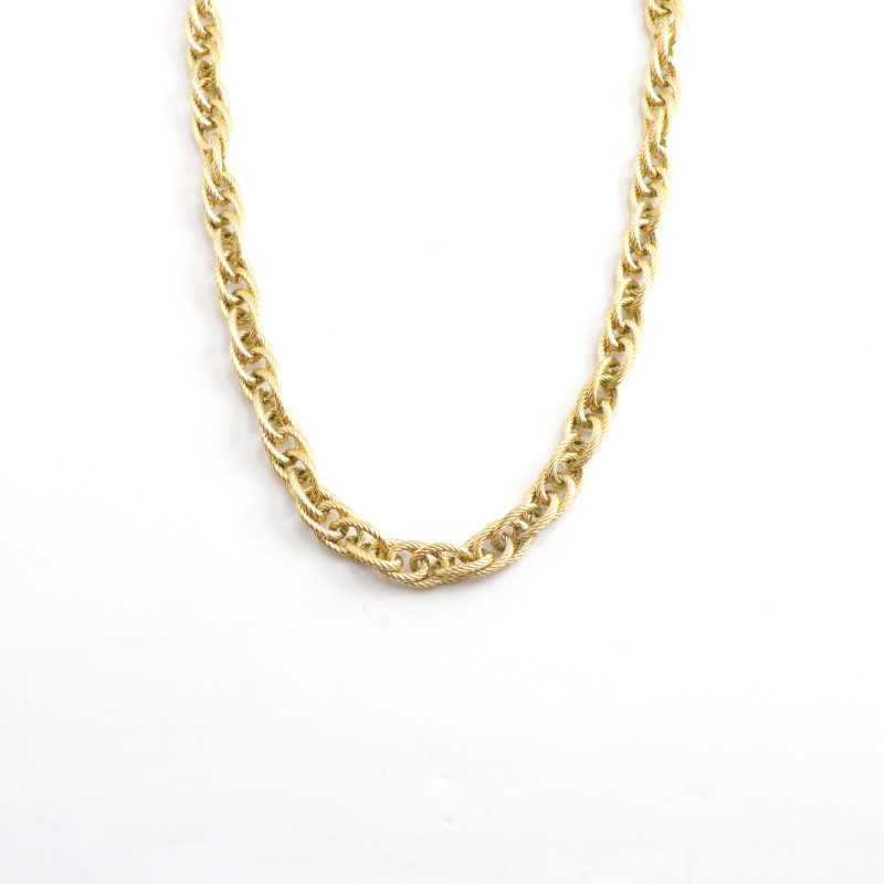 Collier maille torsadée acier doré