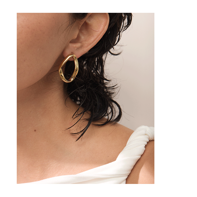 Boucles rigide cercles ouvert - acier doré