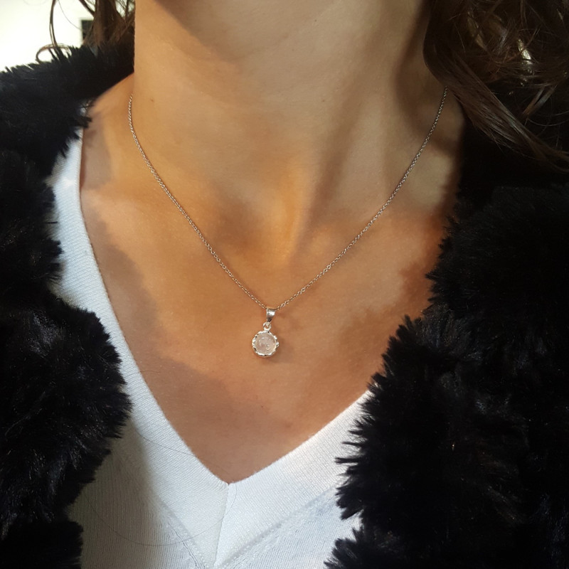 Pendentif pierre de lune argent