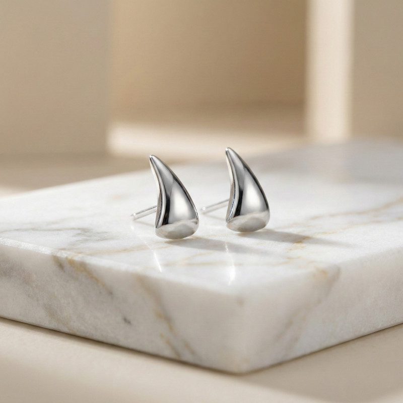 Boucles clous petite goutte - Argent 925