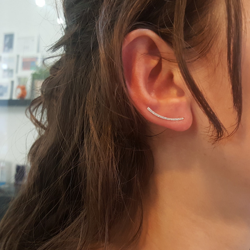 Boucles grimpante argent martelé