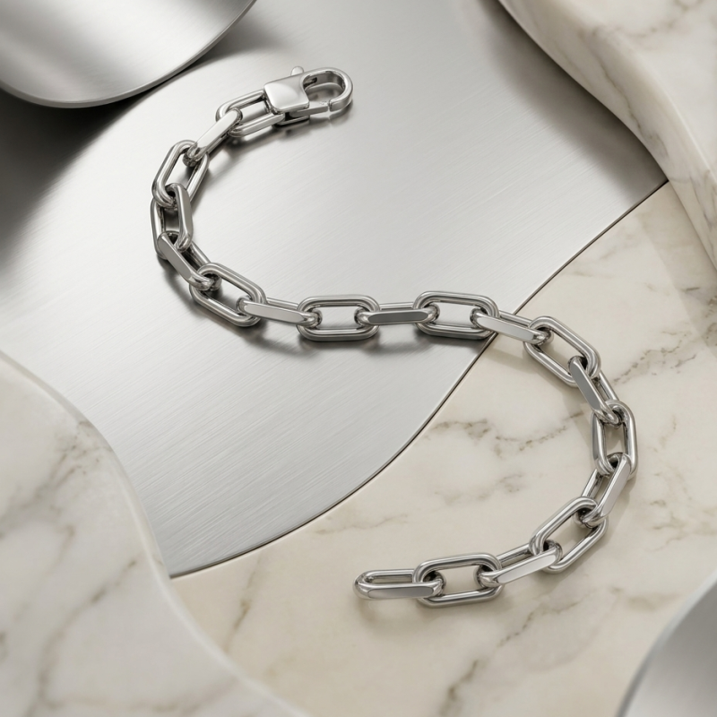 Bracelet maille gourmette acier inox