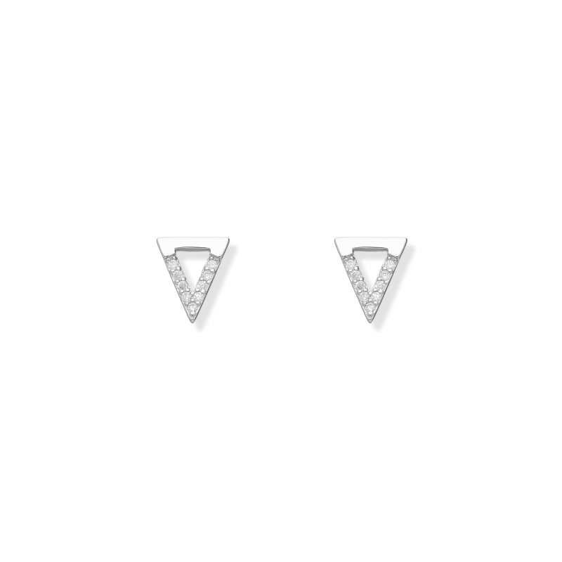 Puces triangles puces argent Rh + Oz