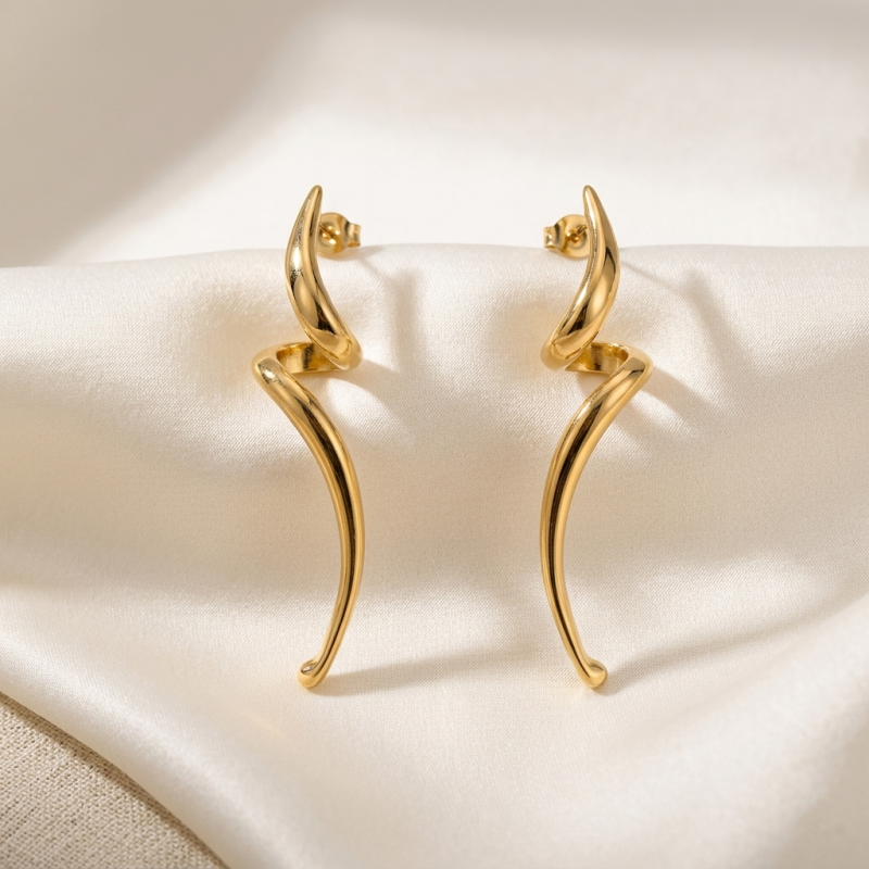 Boucles rigides petites spirales - acier doré