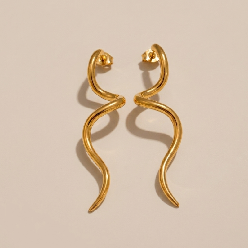 Boucles rigides spirales - acier doré
