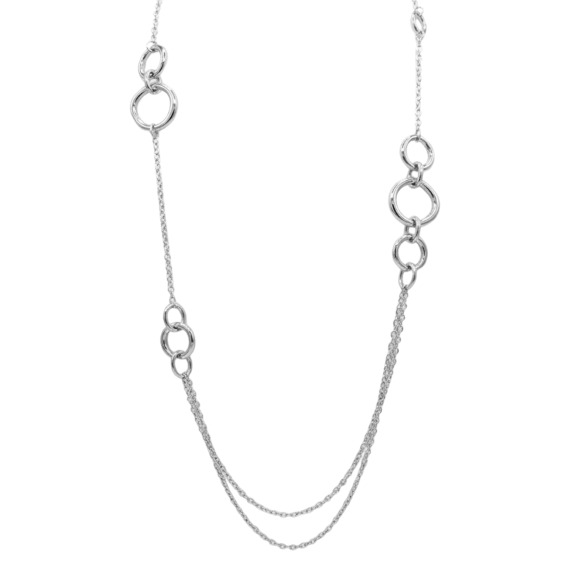 Sautoir multi rond - acier inox