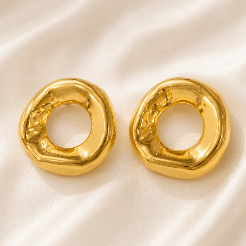Boucles rond ouvert rigides - acier doré