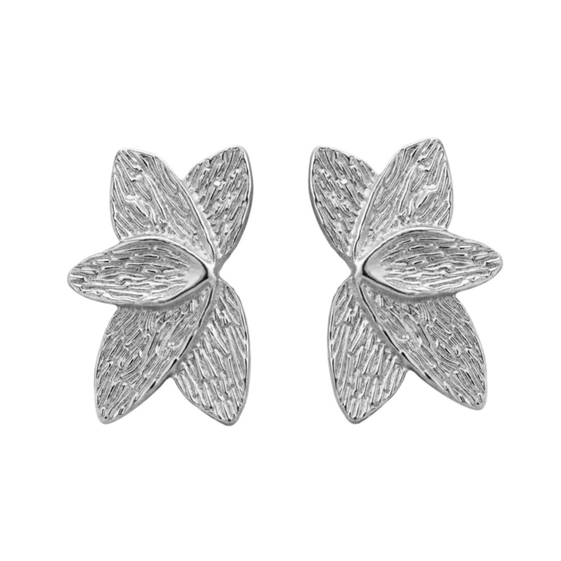 Boucles demi fleurs - acier inox