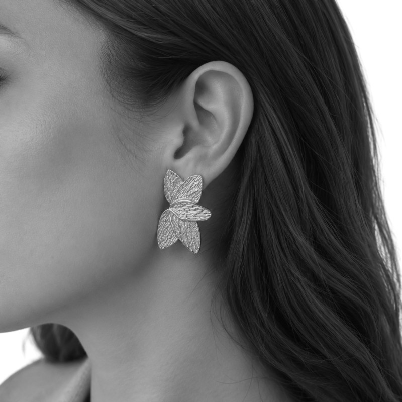 Boucles demi fleurs - acier inox