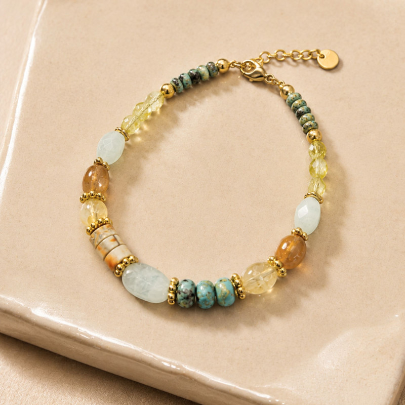 Bracelet amazonite, cornaline et turq.afric