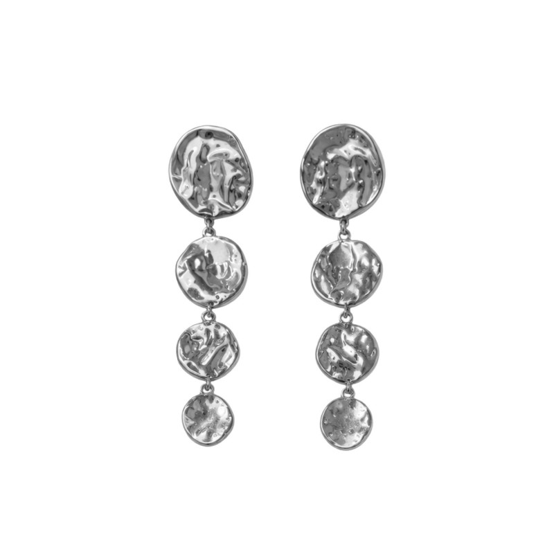 Boucles pend quatre rond martelées - acier inox