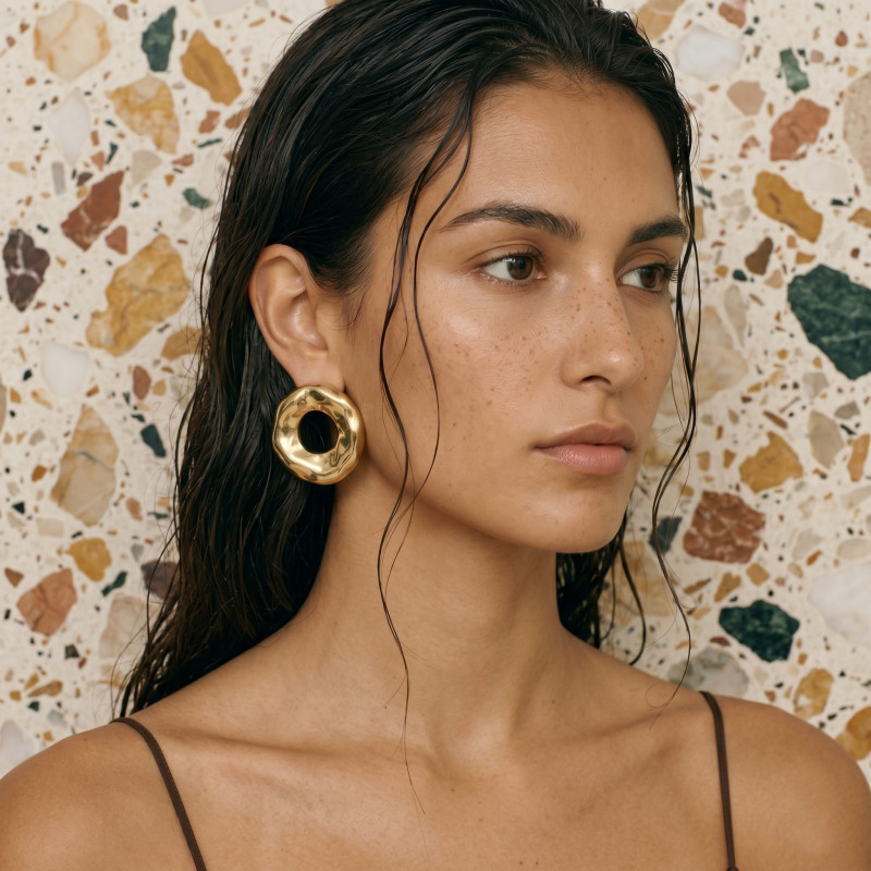 Boucles rond ouvert rigides - acier doré