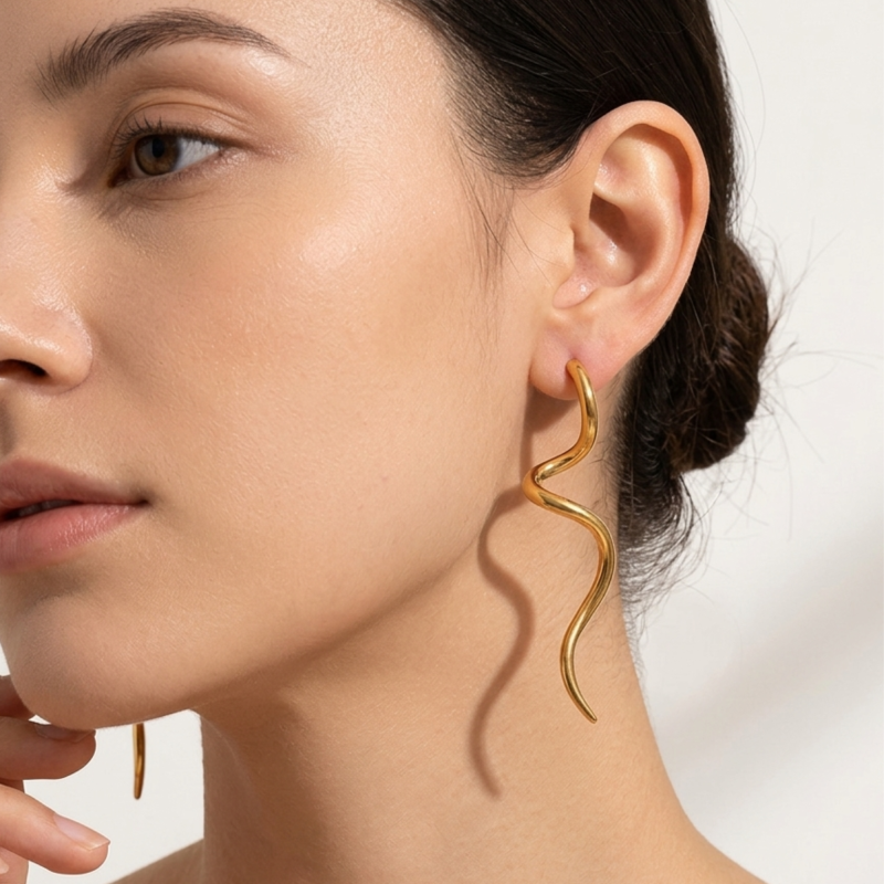 Boucles rigides spirales - acier doré