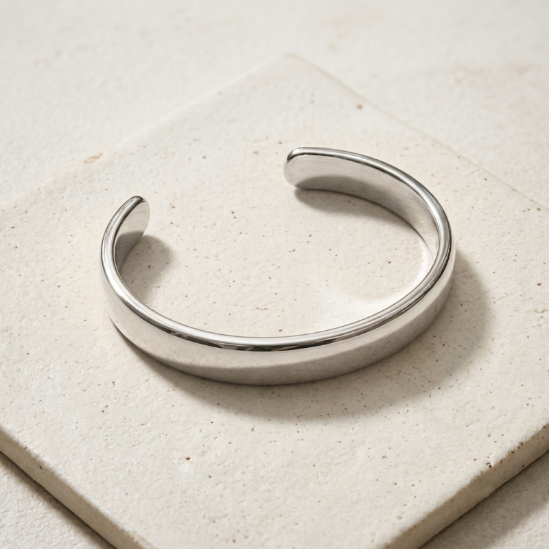Bracelet jonc large acier