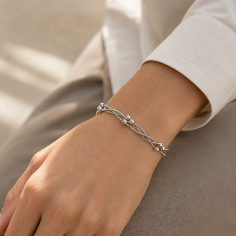 Bracelet maille tressé acier inox