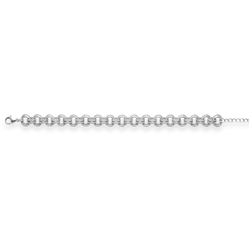 Bracelet maille double anneaux - acier inox