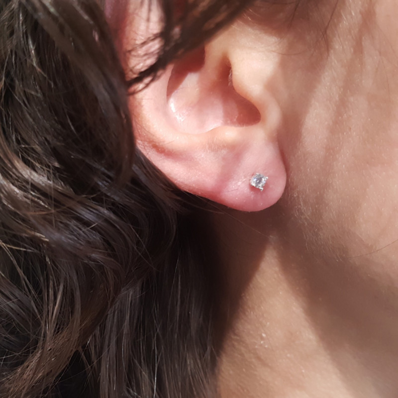 Puces oxydes argent 925 - 3mm