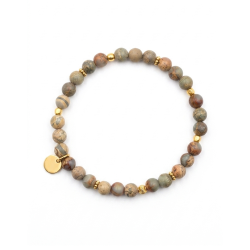copy of copy of copy of Bracelet quartz fumé allongé - acier doré