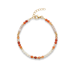 copy of copy of copy of copy of copy of copy of copy of copy of Bracelet quartz fumé allongé - acier doré