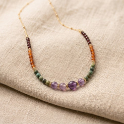 copy of copy of copy of copy of copy of copy of copy of copy of Bracelet quartz fumé allongé - acier doré