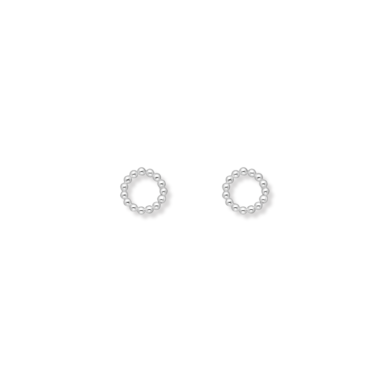 Boucles d'oreilles cercles boules - argent 925