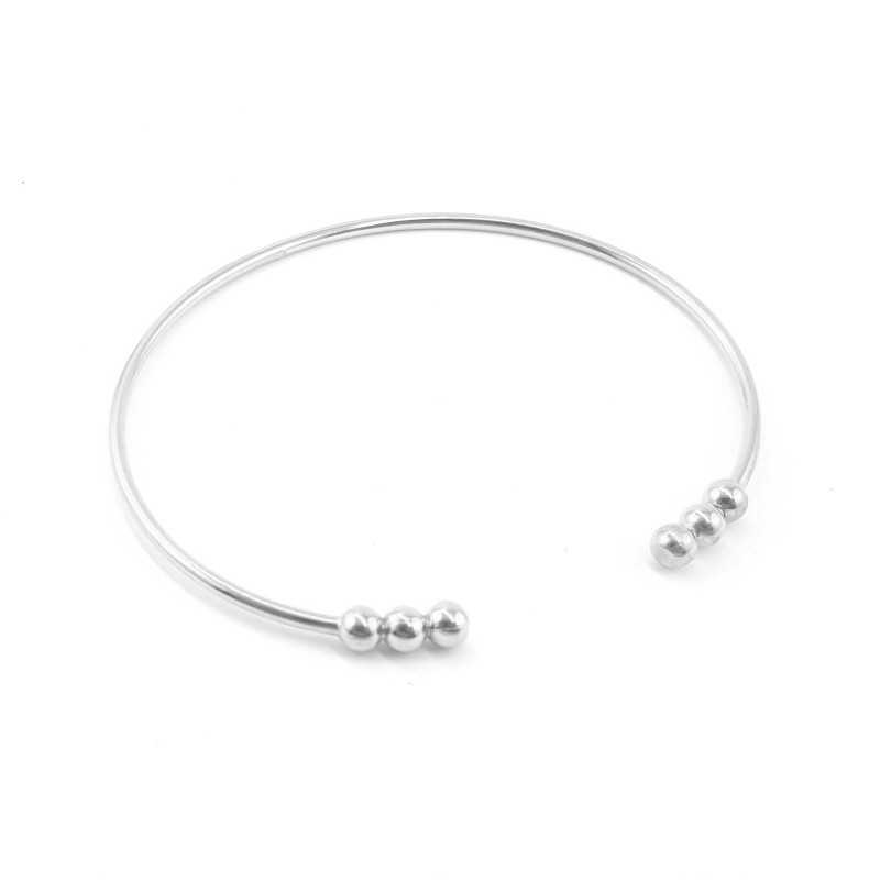 Bracelet jonc argent 3 sphères