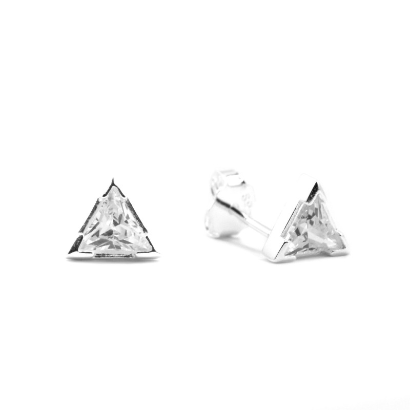 Puces triangle 6mm - Argent 925
